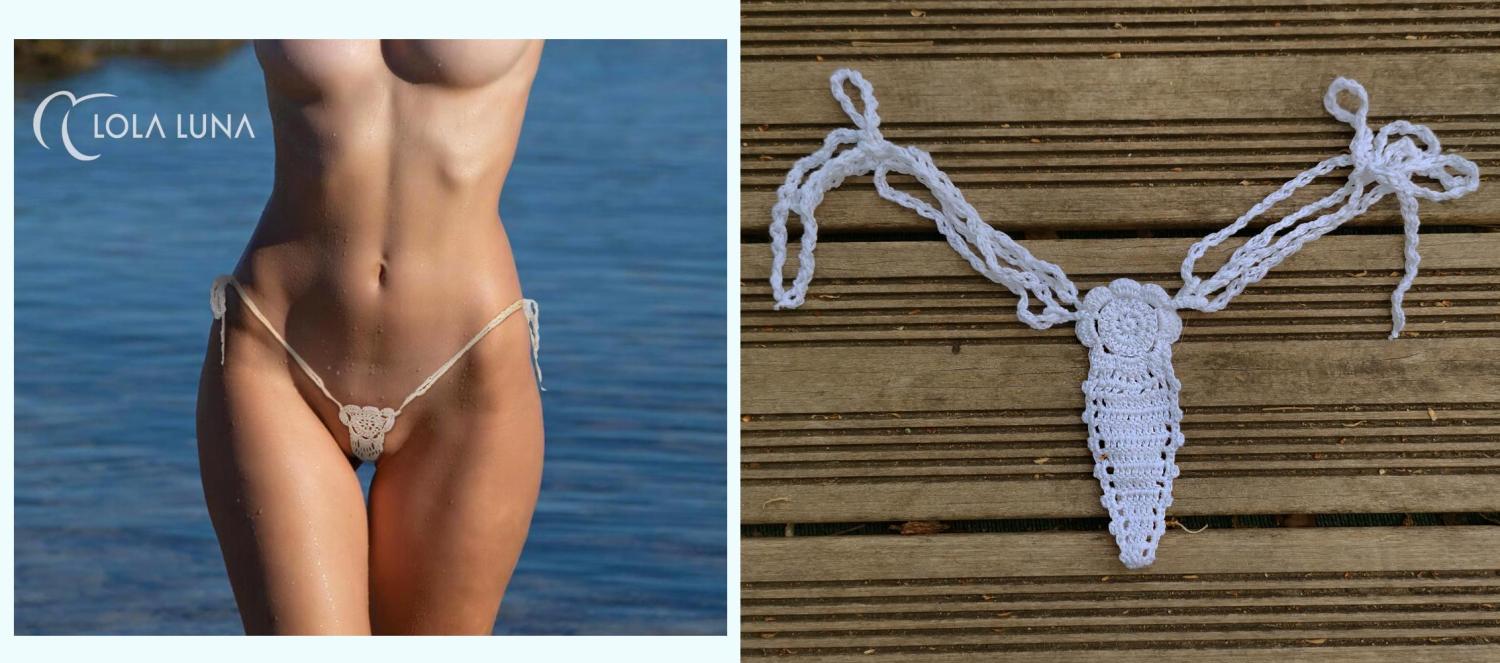 Bikini wendy white string (no bra)